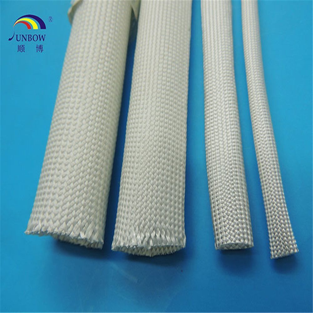 High-temperature fiberglass fire sleeving on protected cables